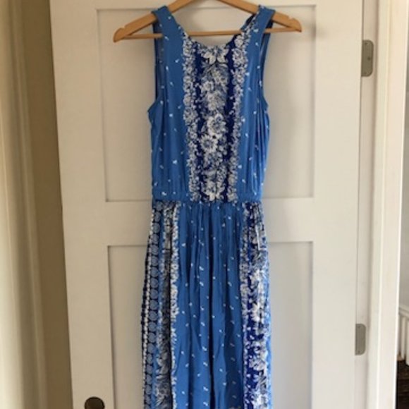 LOFT cornflower blue floral dress - Picture 1 of 1